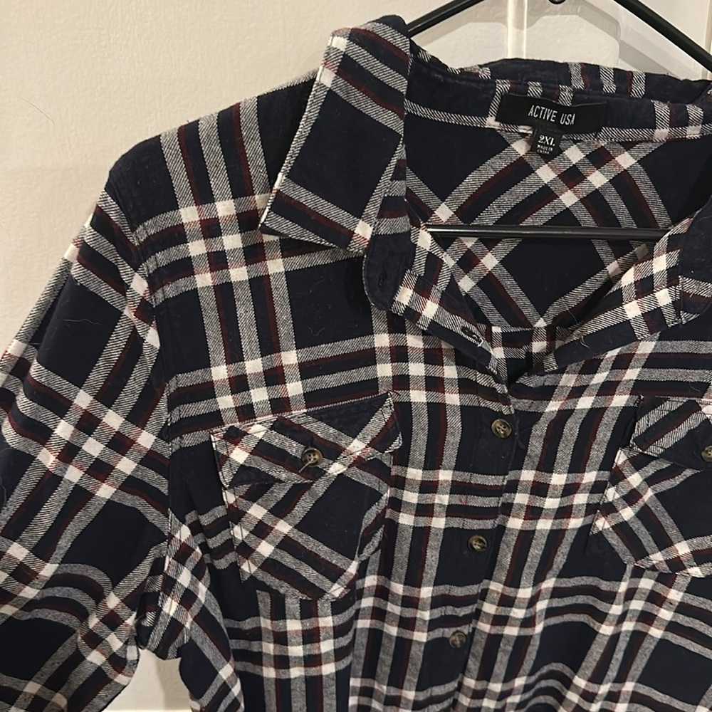Active Usa Button Down Plaid - image 3